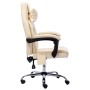 Silla de oficina de masaje de cuero sintético crema de vidaXL, Sillas de oficina - Ref: Foro24-20295, Precio: 189,73 €, Descu...