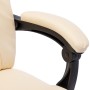 Silla de oficina de masaje de cuero sintético crema de vidaXL, Sillas de oficina - Ref: Foro24-20295, Precio: 189,73 €, Descu...