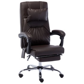 Brown synthetic leather massage office chair by vidaXL, Office chairs - Ref: Foro24-20297, Price: 185,65 €, Discount: %