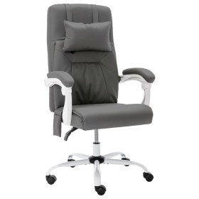 Silla de oficina de masaje cuero sintético gris de vidaXL, Sillas de oficina - Ref: Foro24-20313, Precio: 174,99 €, Descuento: %