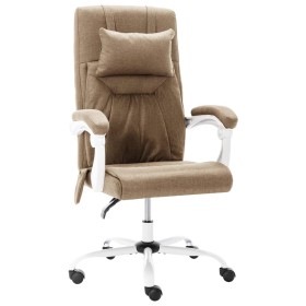 Silla de oficina de masaje de tela gris taupe de vidaXL, Sillas de oficina - Ref: Foro24-20316, Precio: 182,99 €, Descuento: %