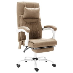 Silla de oficina de masaje de tela gris taupé de vidaXL, Sillas de oficina - Ref: Foro24-20319, Precio: 210,99 €, Descuento: %