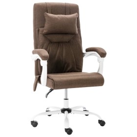 Silla de oficina de masaje de tela marrón de vidaXL, Sillas de oficina - Ref: Foro24-20317, Precio: 197,99 €, Descuento: %