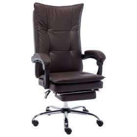 Silla de oficina de cuero sintético marrón de vidaXL, Sillas de oficina - Ref: Foro24-20353, Precio: 168,83 €, Descuento: %