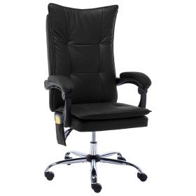 Silla de oficina de masaje de cuero sintético negra de vidaXL, Sillas de oficina - Ref: Foro24-20356, Precio: 201,44 €, Descu...