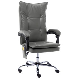 Silla de oficina de masaje de cuero sintético gris antracita de vidaXL, Sillas de oficina - Ref: Foro24-20358, Precio: 217,99...