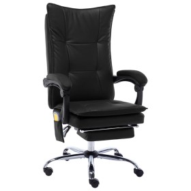 Silla de oficina de masaje de cuero sintético negra de vidaXL, Sillas de oficina - Ref: Foro24-20360, Precio: 226,99 €, Descu...