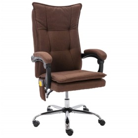 Silla de oficina de masaje tela marrón de vidaXL, Sillas de oficina - Ref: Foro24-20371, Precio: 215,99 €, Descuento: %