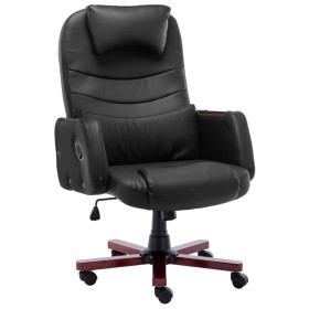 Silla de oficina de cuero sintético negra de vidaXL, Sillas de oficina - Ref: Foro24-20376, Precio: 207,54 €, Descuento: %