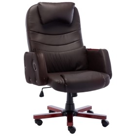 Silla de oficina de cuero sintético marrón de vidaXL, Sillas de oficina - Ref: Foro24-20377, Precio: 218,32 €, Descuento: %