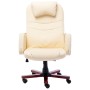 Silla de oficina de cuero sintético crema de vidaXL, Sillas de oficina - Ref: Foro24-20378, Precio: 244,99 €, Descuento: %