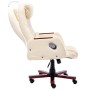 Silla de oficina de cuero sintético crema de vidaXL, Sillas de oficina - Ref: Foro24-20378, Precio: 244,99 €, Descuento: %