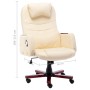 Silla de oficina de cuero sintético crema de vidaXL, Sillas de oficina - Ref: Foro24-20378, Precio: 244,99 €, Descuento: %