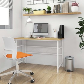 MDF computer desk white oak metal 105x55x72 cm by vidaXL, Desks - Ref: Foro24-20540, Price: 70,95 €, Discount: %