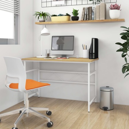 MDF computer desk white oak metal 105x55x72 cm by vidaXL, Desks - Ref: Foro24-20540, Price: 68,64 €, Discount: %