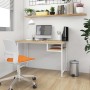 Escritorio para ordenador MDF metal blanco roble 105x55x72 cm de vidaXL, Escritorios - Ref: Foro24-20544, Precio: 68,39 €, De...