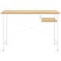 MDF computer desk white oak metal 105x55x72 cm by vidaXL, Desks - Ref: Foro24-20544, Price: 68,39 €, Discount: %