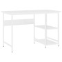 Desktop for computer made of white MDF and metal 105x55x72 cm by vidaXL, Desks - Ref: Foro24-20551, Price: 71,86 €, Discount: %