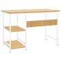 MDF-Computertisch aus weißem Eichenmetall, 105 x 55 x 72 cm von vidaXL, Schreibtische - Ref: Foro24-20552, Preis: 80,88 €, Ra...