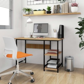 MDF computer desk metal black oak 105x55x72 cm by vidaXL, Desks - Ref: Foro24-20553, Price: 82,99 €, Discount: %