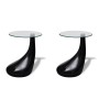 Coffee table round surface glossy black glass 2 pcs by vidaXL, Coffee table - Ref: Foro24-240323, Price: 211,19 €, Discount: %