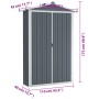 Garden shed gray galvanized steel 116x45x175 cm by vidaXL, Sheds - Ref: Foro24-46302, Price: 146,99 €, Discount: %