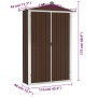 Gartenhaus aus verzinktem Stahl braun 116x45x175 cm von vidaXL, Schuppen - Ref: Foro24-46304, Preis: 141,42 €, Rabatt: %