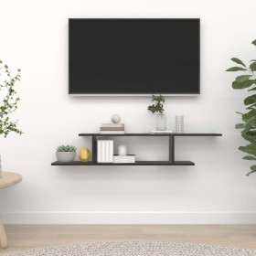 Wall-mounted TV shelf made of black plywood, 125x18x23cm by vidaXL, Shelves and shelves - Ref: Foro24-806990, Price: 32,27 €,...