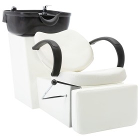 Black white synthetic leather hairdressing salon chair by vidaXL, Hairdressing chairs - Ref: Foro24-110316, Price: 334,99 €, ...