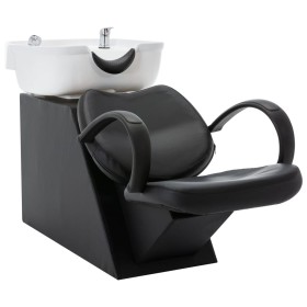 Black white synthetic leather hairdressing salon chair by vidaXL, Hairdressing chairs - Ref: Foro24-110317, Price: 352,99 €, ...