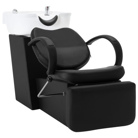 Black white synthetic leather hairdressing salon chair by vidaXL, Hairdressing chairs - Ref: Foro24-110318, Price: 434,99 €, ...