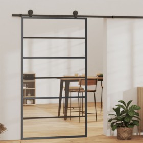 Puerta corredera con herrajes ESG vidrio y aluminio 102x205 cm de vidaXL, Puertas - Ref: Foro24-3081955, Precio: 233,99 €, De...