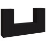 3-piece black plywood TV furniture set