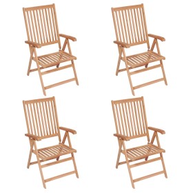 Reclining garden chairs 4 units solid teak wood by vidaXL, Garden chairs - Ref: Foro24-3065525, Price: 420,74 €, Discount: %