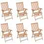 Reclining garden chairs 6 units solid teak wood by vidaXL, Garden chairs - Ref: Foro24-3065526, Price: 641,51 €, Discount: %