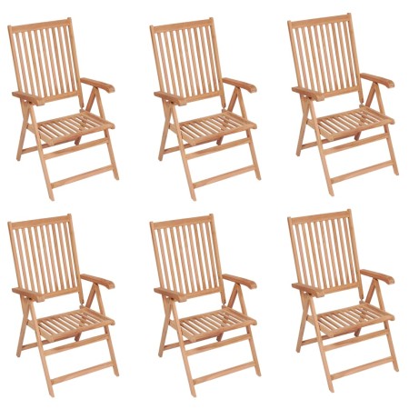 Reclining garden chairs 6 units solid teak wood by vidaXL, Garden chairs - Ref: Foro24-3065526, Price: 641,51 €, Discount: %