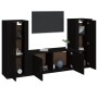 Set de muebles para TV 3 piezas madera contrachapada negro de vidaXL, Muebles TV - Ref: Foro24-3188759, Precio: 170,99 €, Des...