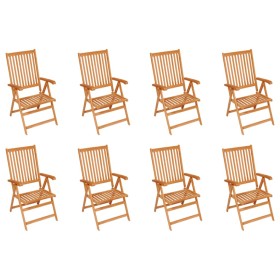 Reclining garden chairs 8 units solid teak wood by vidaXL, Garden chairs - Ref: Foro24-3072540, Price: 766,99 €, Discount: %