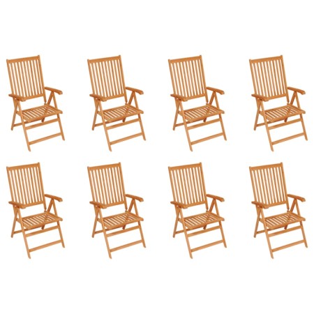 Reclining garden chairs 8 units solid teak wood by vidaXL, Garden chairs - Ref: Foro24-3072540, Price: 766,99 €, Discount: %