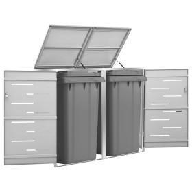 Shed for two steel garbage containers 138x77.5x112.5 cm by vidaXL, Waste container supports - Ref: Foro24-149559, Price: 368,...