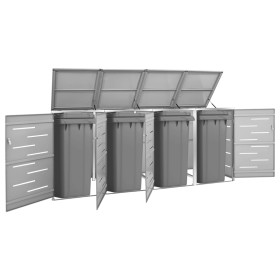 Shed for 4 steel garbage containers 276.5x77.5x112.5 cm by vidaXL, Waste container supports - Ref: Foro24-149561, Price: 659,...