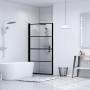 Black tempered glass shower door 100x178 cm by vidaXL, shower doors - Ref: Foro24-146885, Price: 185,95 €, Discount: %