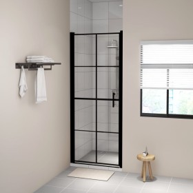 Puertas de ducha de vidrio templado negro 81x195 cm de vidaXL, Puertas de ducha - Ref: Foro24-148890, Precio: 203,21 €, Descu...