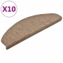 Alfombrilla autoadhesiva de escalera 10 uds 65x21x4 cm crema de vidaXL, Alfombrillas para escalones - Ref: Foro24-149717, Pre...