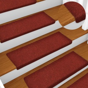 Stair treads 10 units red burgundy 65x21x4 cm by vidaXL, Stair mats - Ref: Foro24-149731, Price: 35,07 €, Discount: %