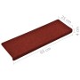 Stair treads 10 units red burgundy 65x21x4 cm by vidaXL, Stair mats - Ref: Foro24-149731, Price: 35,07 €, Discount: %