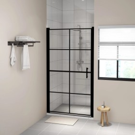 Puertas de ducha de vidrio templado negro 100x178 cm de vidaXL, Puertas de ducha - Ref: Foro24-148892, Precio: 170,28 €, Desc...