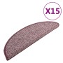 Alfombras de peldaños de escalera 15 uds morado 65x25 cm de vidaXL, Alfombrillas para escalones - Ref: Foro24-149910, Precio:...