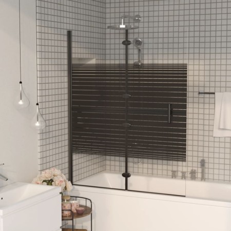 Folding shower screen ESG black 120x140 cm by vidaXL, shower doors - Ref: Foro24-150742, Price: 137,66 €, Discount: %