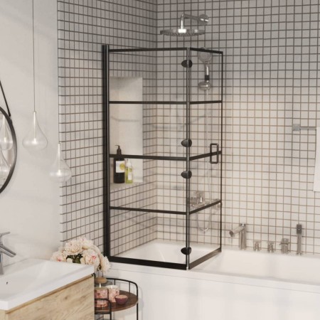 Folding black ESG shower screen 120x140 cm by vidaXL, shower doors - Ref: Foro24-150745, Price: 174,24 €, Discount: %